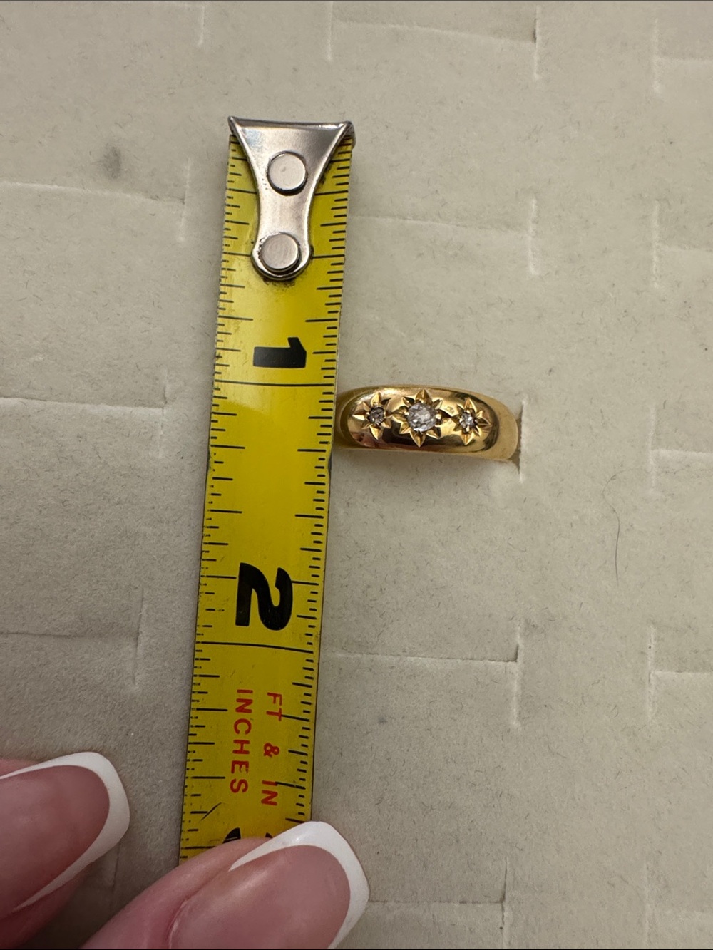 18k gold diamond starburst ring Chester assay 1899 size 8 - Picture 11 of 11
